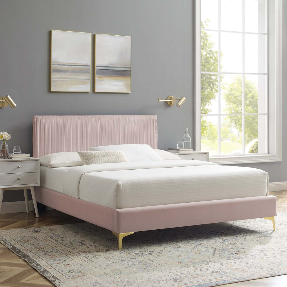 Modway Peyton Performance Velvet Twin Platform Bed - MOD-6865 | Beds | Modishstore - 63