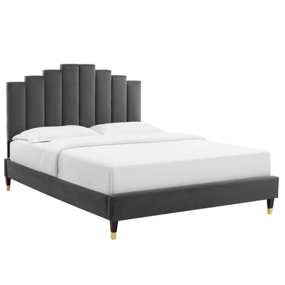Elise Twin Performance Velvet Platform Bed By Modway - MOD-6873 | Beds | Modishstore - 2