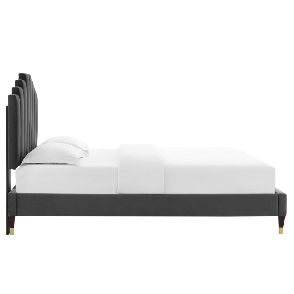 Elise Twin Performance Velvet Platform Bed By Modway - MOD-6873 | Beds | Modishstore - 4