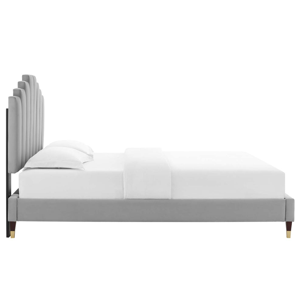 Elise Twin Performance Velvet Platform Bed By Modway - MOD-6873 | Beds | Modishstore - 14
