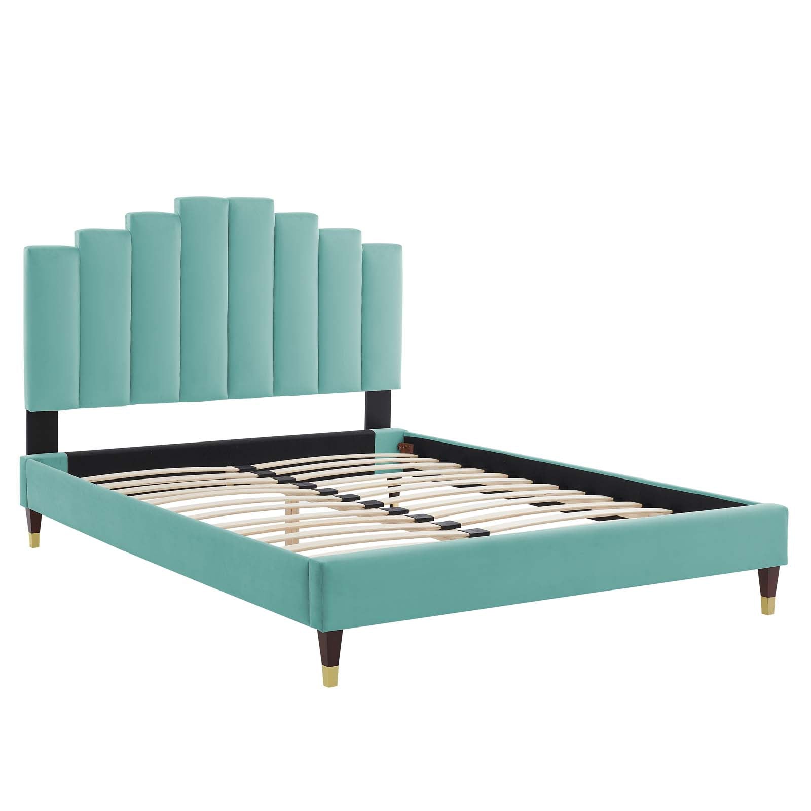 Elise Twin Performance Velvet Platform Bed By Modway - MOD-6873 | Beds | Modishstore - 18