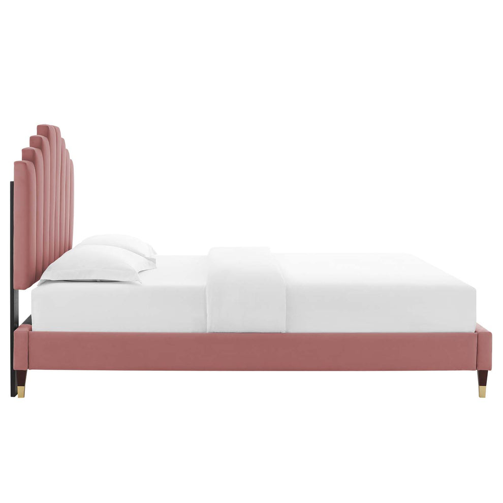 Elise King Performance Velvet Platform Bed By Modway - MOD-6875 | Headboards | Modishstore - 9