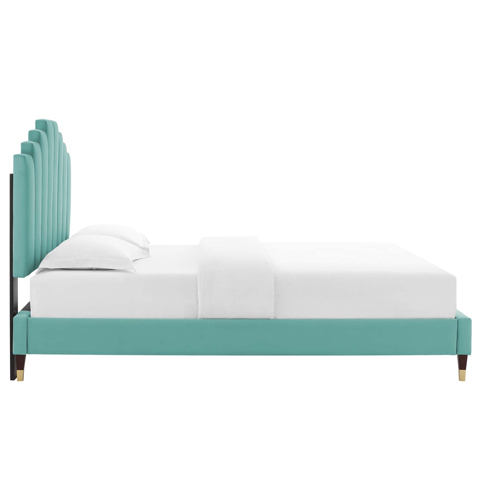 Elise King Performance Velvet Platform Bed By Modway - MOD-6875 | Headboards | Modishstore - 19