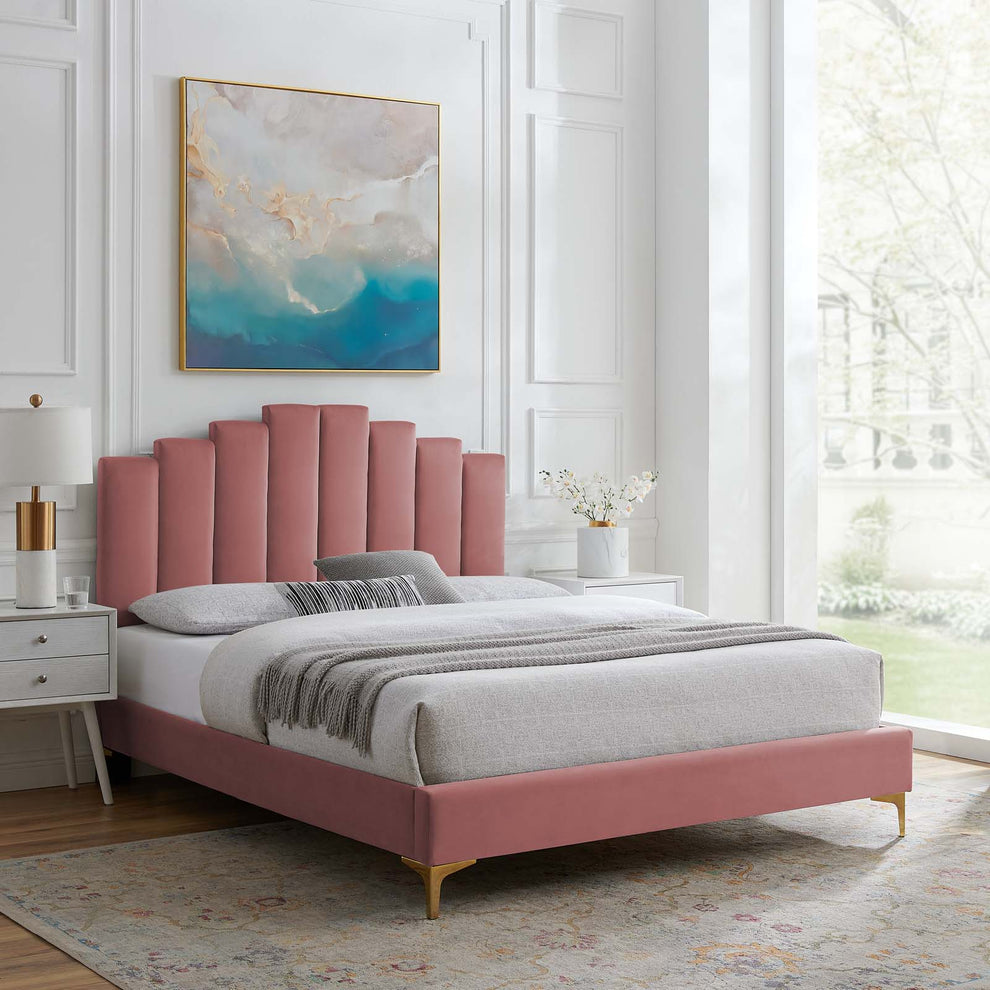 Modway Elise Twin Performance Velvet Platform Bed - MOD-6879 | Beds | Modishstore - 5