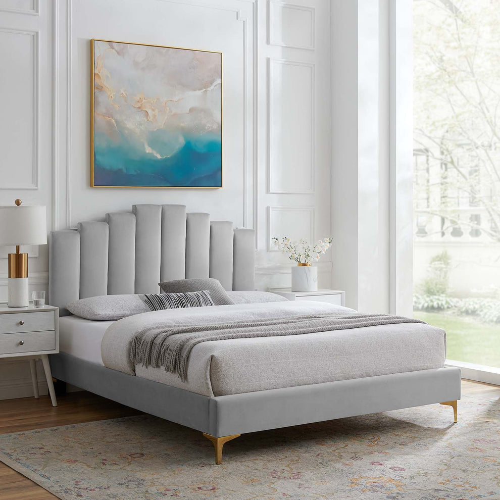 Modway Elise Twin Performance Velvet Platform Bed - MOD-6879 | Beds | Modishstore - 9