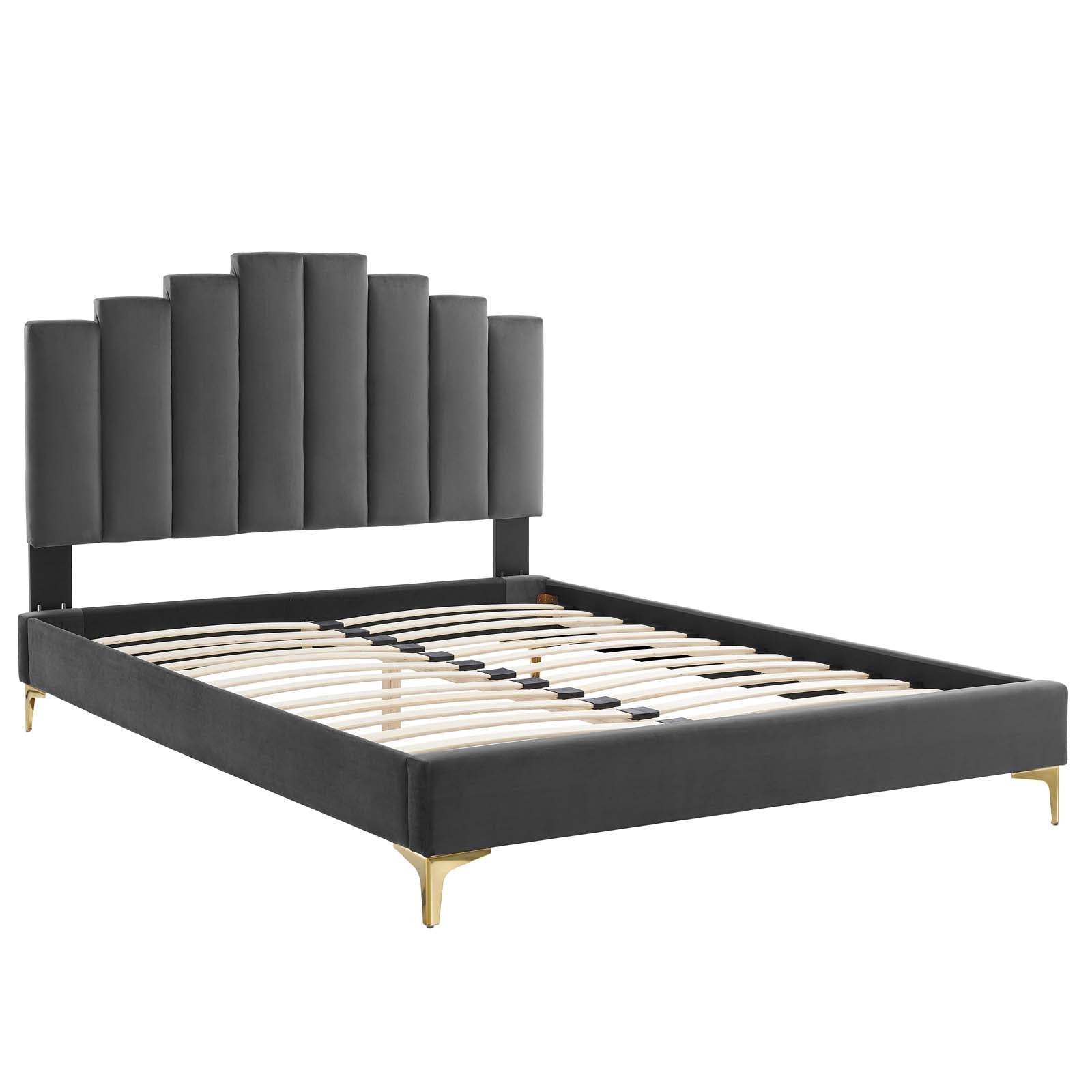 Modway Elise King Performance Velvet Platform Bed - MOD-6881 | Beds | Modishstore - 3