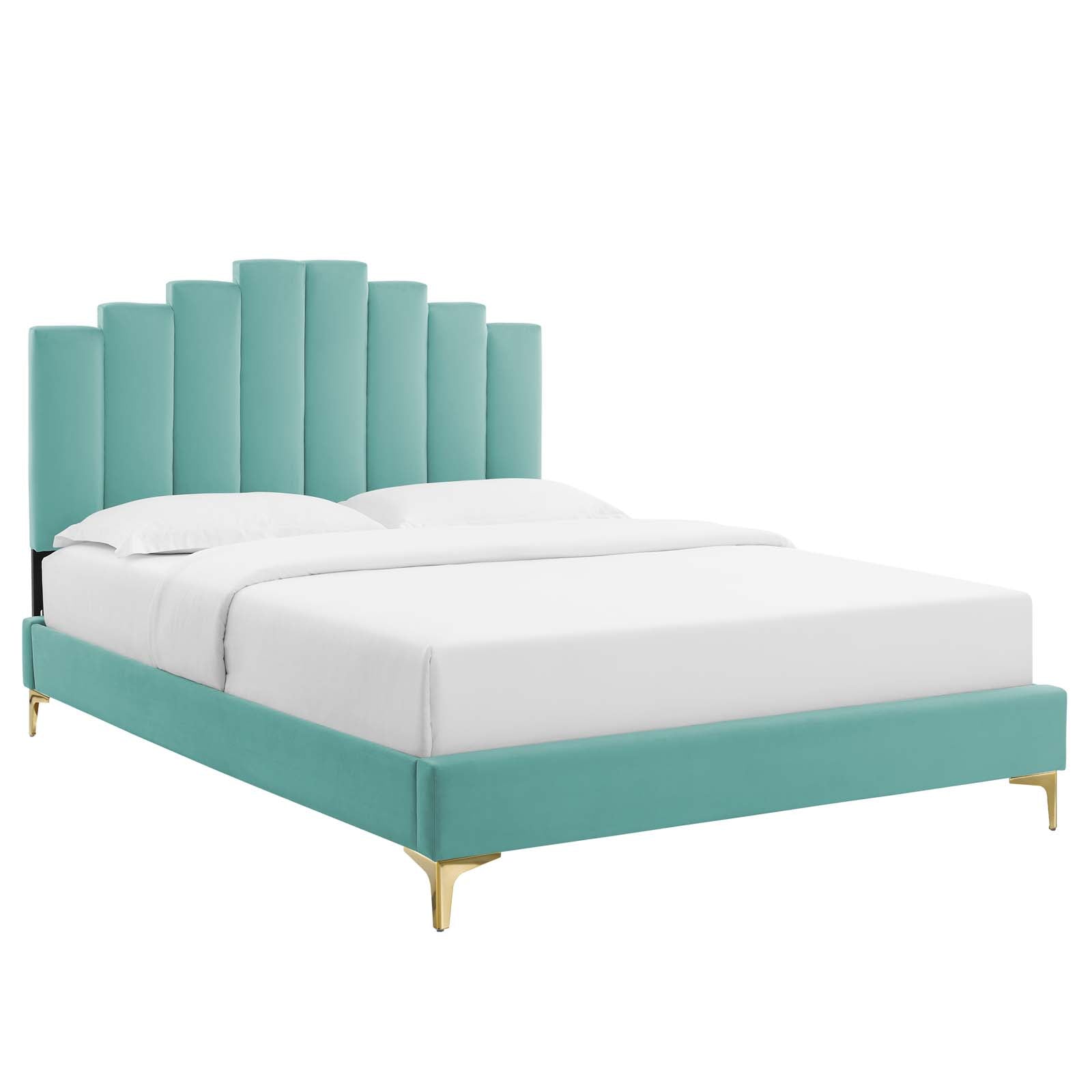 Modway Elise King Performance Velvet Platform Bed - MOD-6881 | Beds | Modishstore - 14