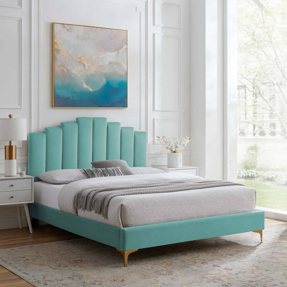 Modway Elise King Performance Velvet Platform Bed - MOD-6881 | Beds | Modishstore - 11