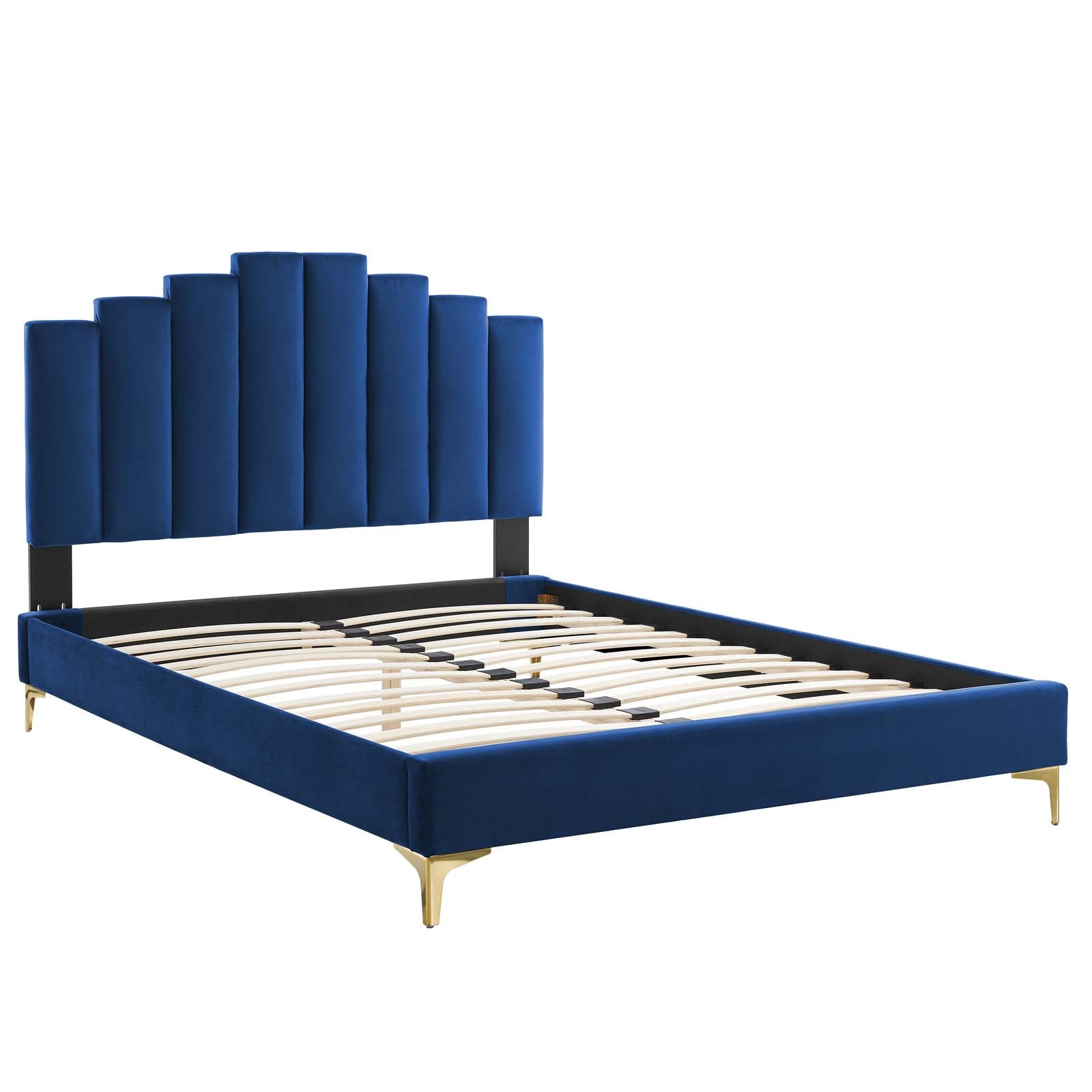 Modway Elise King Performance Velvet Platform Bed | Beds | Modishstore-19