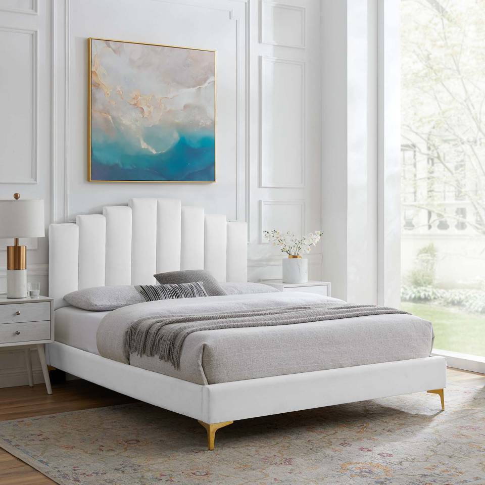 Modway Elise King Performance Velvet Platform Bed - MOD-6881 | Beds | Modishstore - 24
