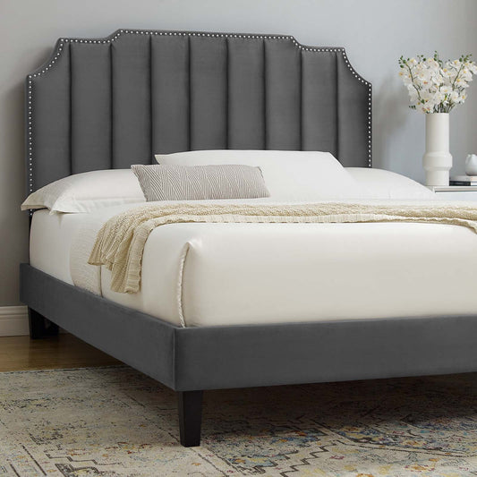 Colette Twin Performance Velvet Platform Bed By Modway - MOD-6884 | Beds | Modishstore - 1
