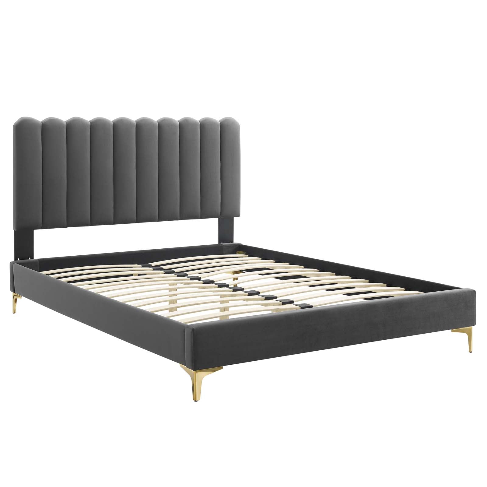 Reagan Twin Performance Velvet Platform Bed By Modway - MOD-6885 | Beds | Modishstore - 10