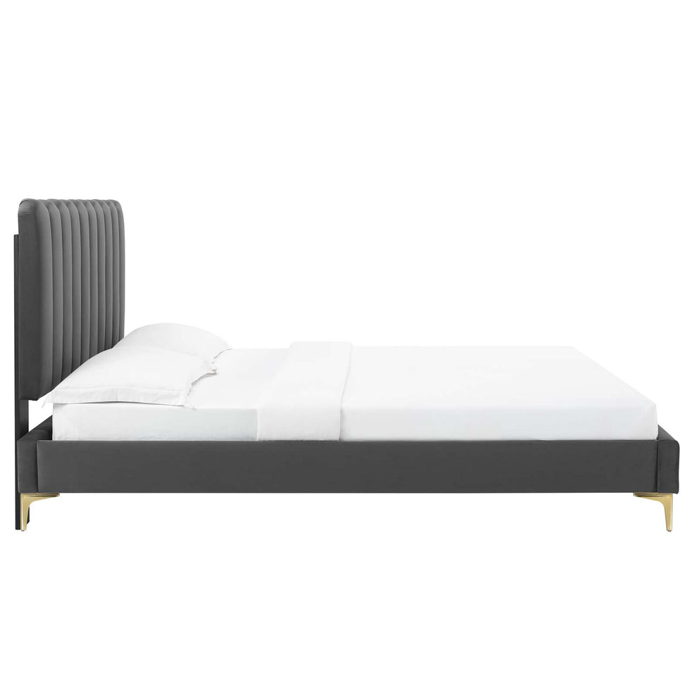 Reagan Twin Performance Velvet Platform Bed By Modway - MOD-6885 | Beds | Modishstore - 11