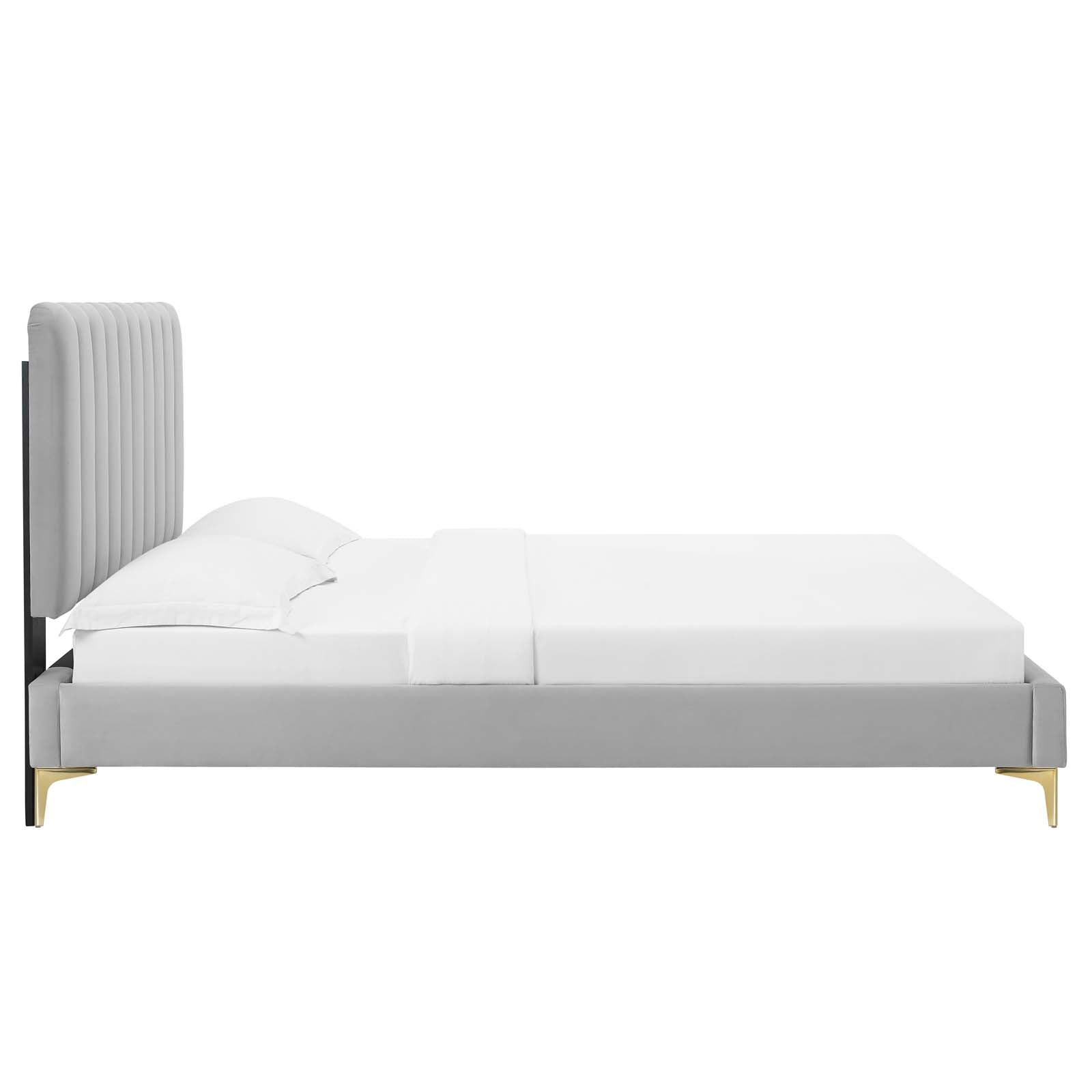 Reagan Twin Performance Velvet Platform Bed By Modway - MOD-6885 | Beds | Modishstore - 43