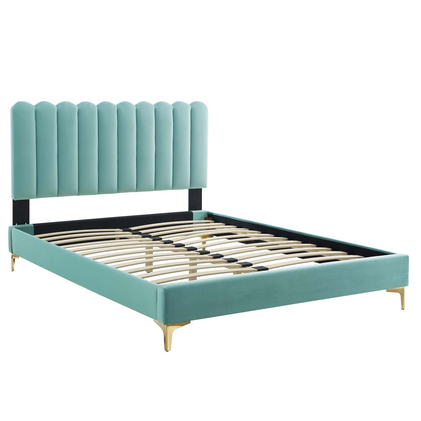 Reagan Twin Performance Velvet Platform Bed By Modway - MOD-6885 | Beds | Modishstore - 58