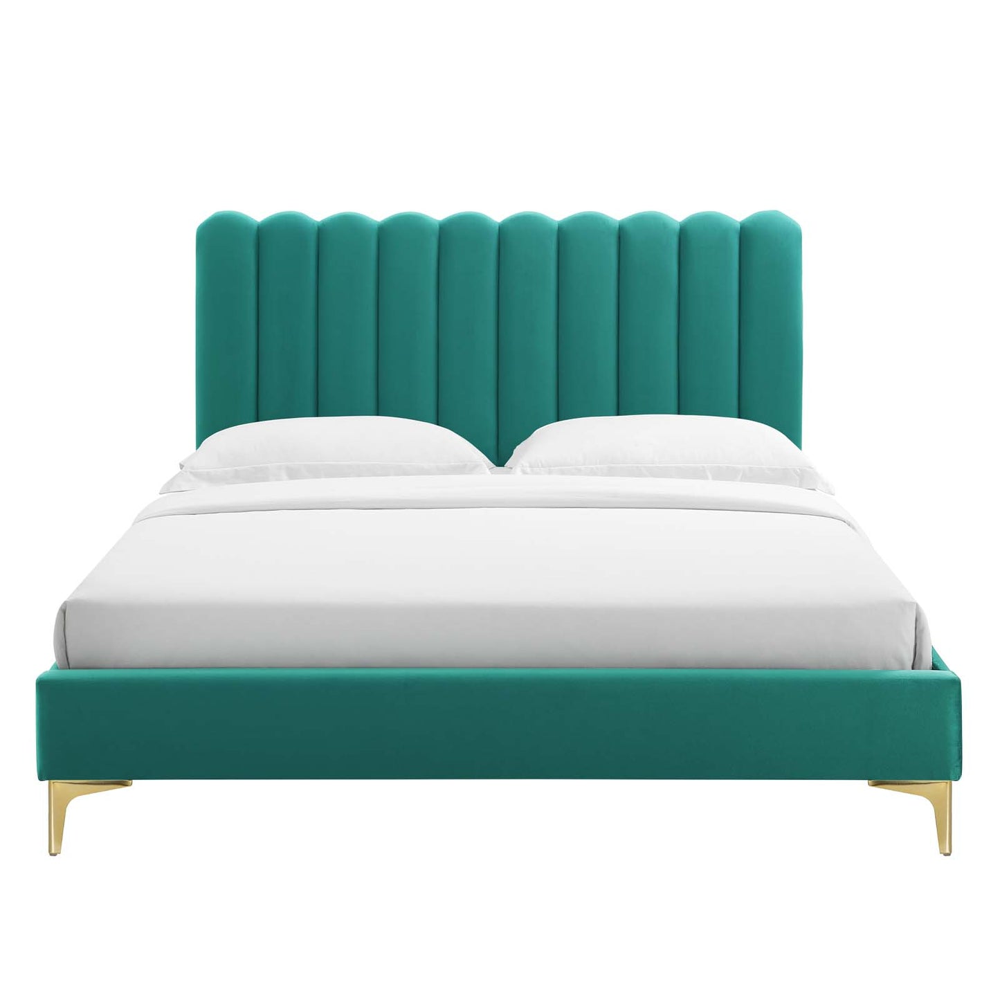 Reagan Twin Performance Velvet Platform Bed By Modway - MOD-6885 | Beds | Modishstore - 108