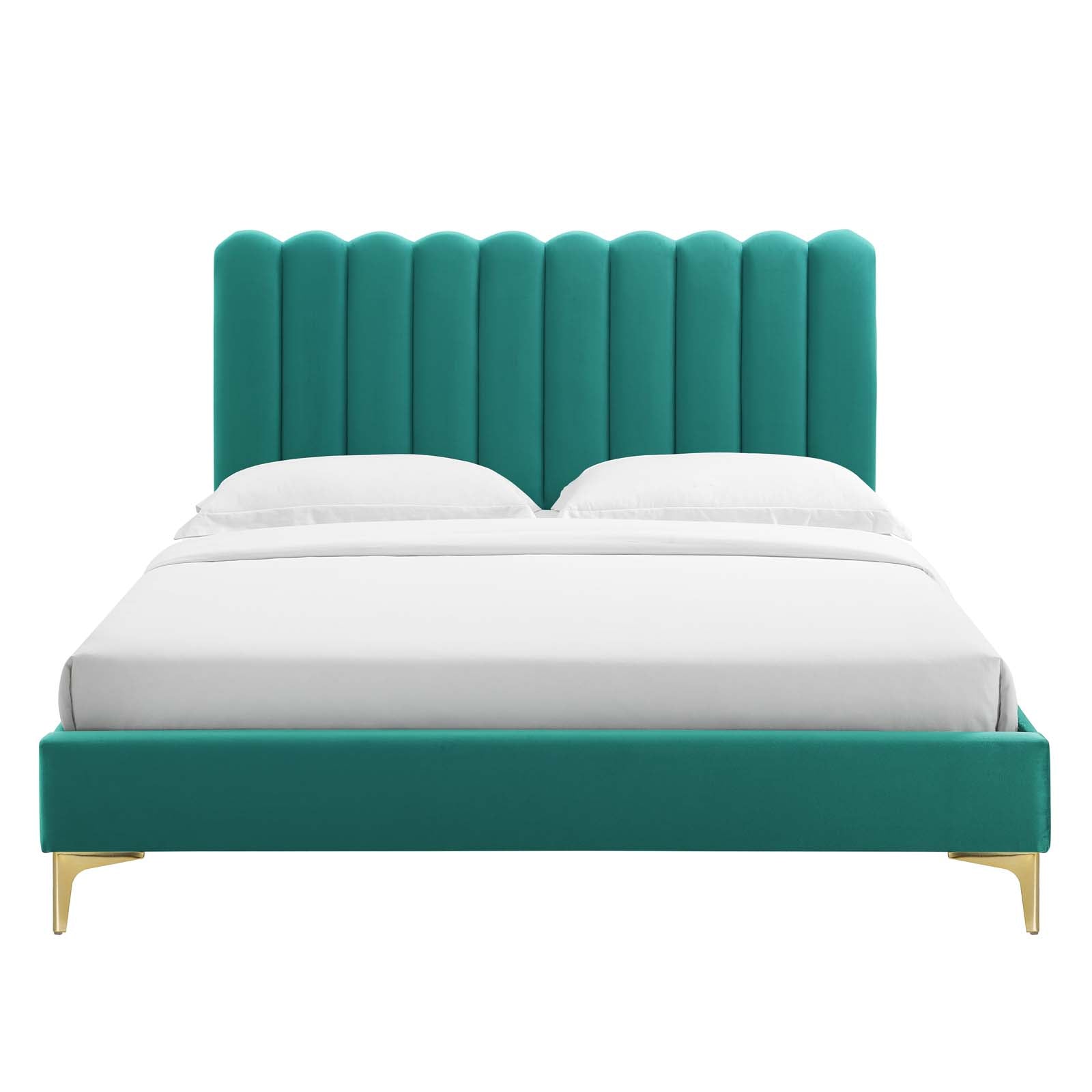 Reagan Twin Performance Velvet Platform Bed By Modway - MOD-6885 | Beds | Modishstore - 108