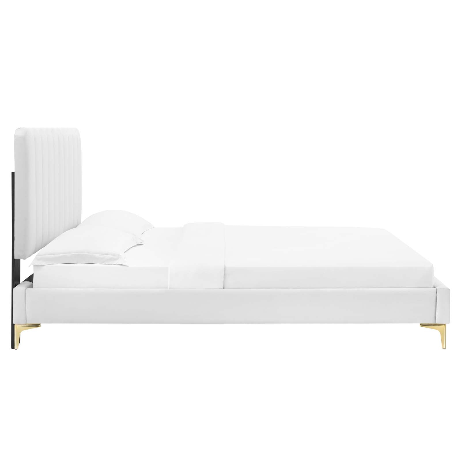 Reagan Twin Performance Velvet Platform Bed By Modway - MOD-6885 | Beds | Modishstore - 123