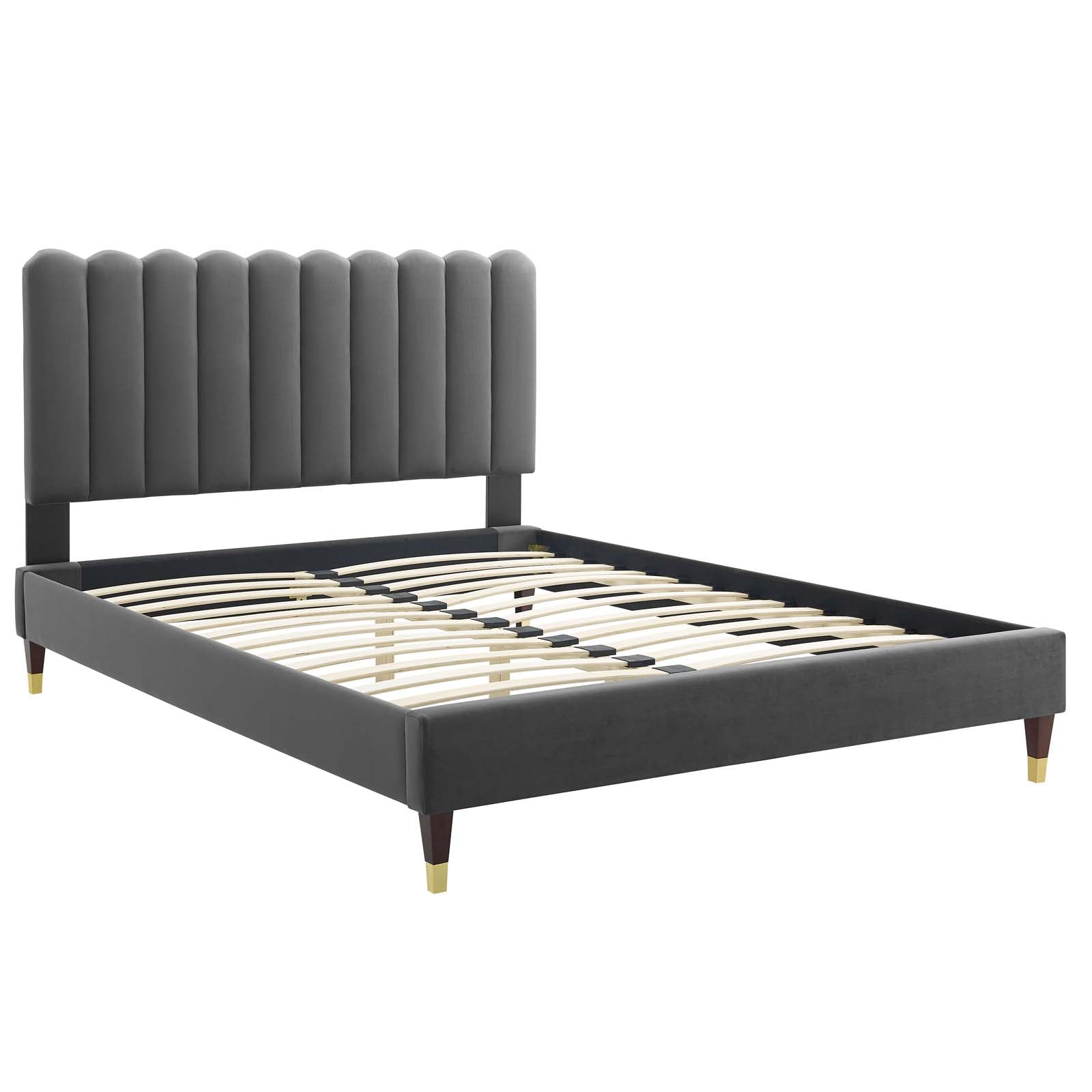 Reagan Twin Performance Velvet Platform Bed By Modway - MOD-6886 | Beds | Modishstore - 10