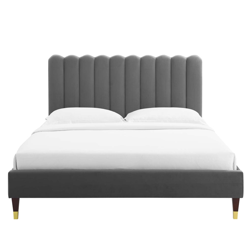 Reagan Twin Performance Velvet Platform Bed By Modway - MOD-6886 | Beds | Modishstore - 12