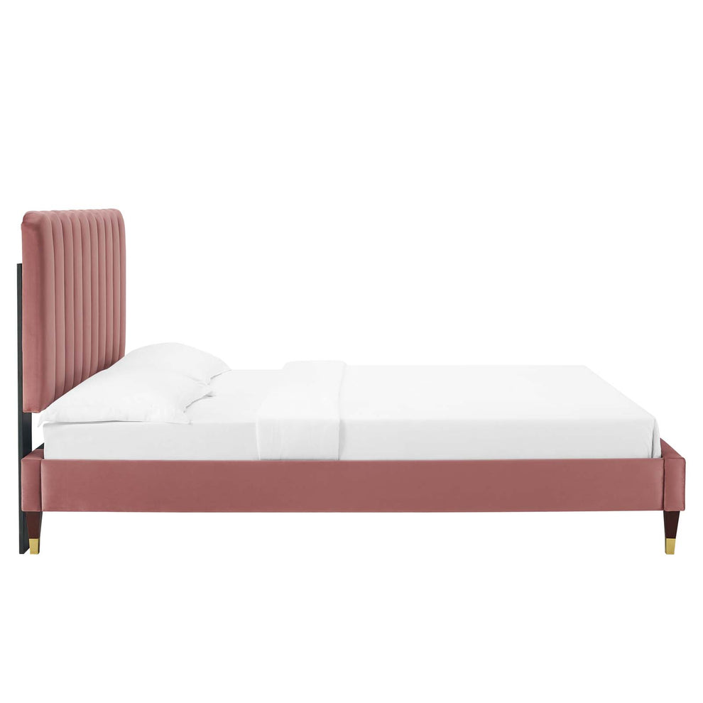 Reagan Twin Performance Velvet Platform Bed By Modway - MOD-6886 | Beds | Modishstore - 27