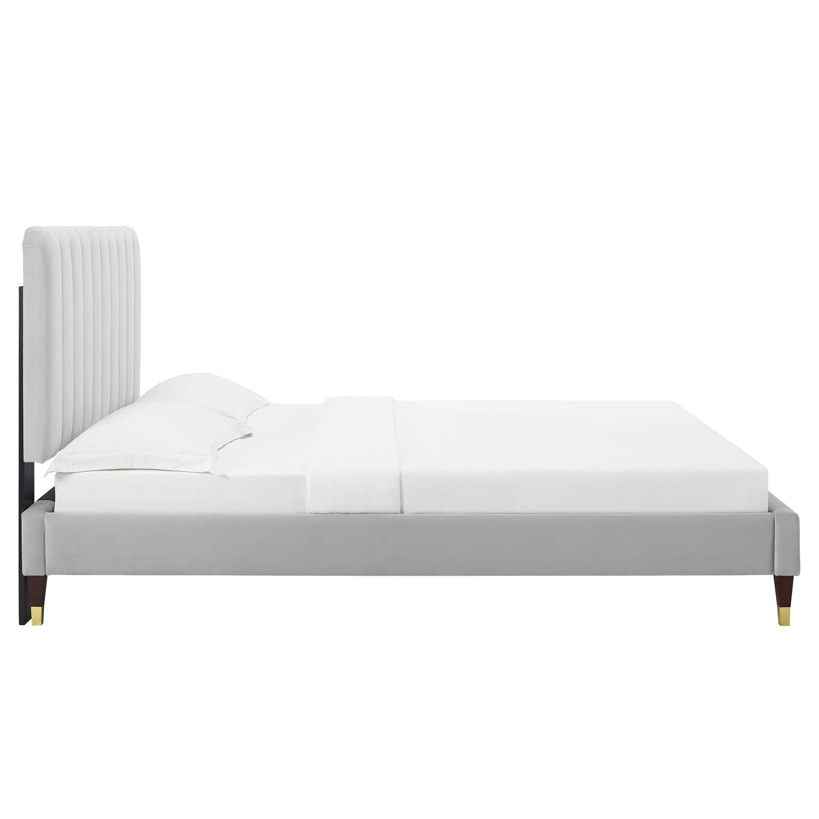 Reagan Twin Performance Velvet Platform Bed By Modway - MOD-6886 | Beds | Modishstore - 43