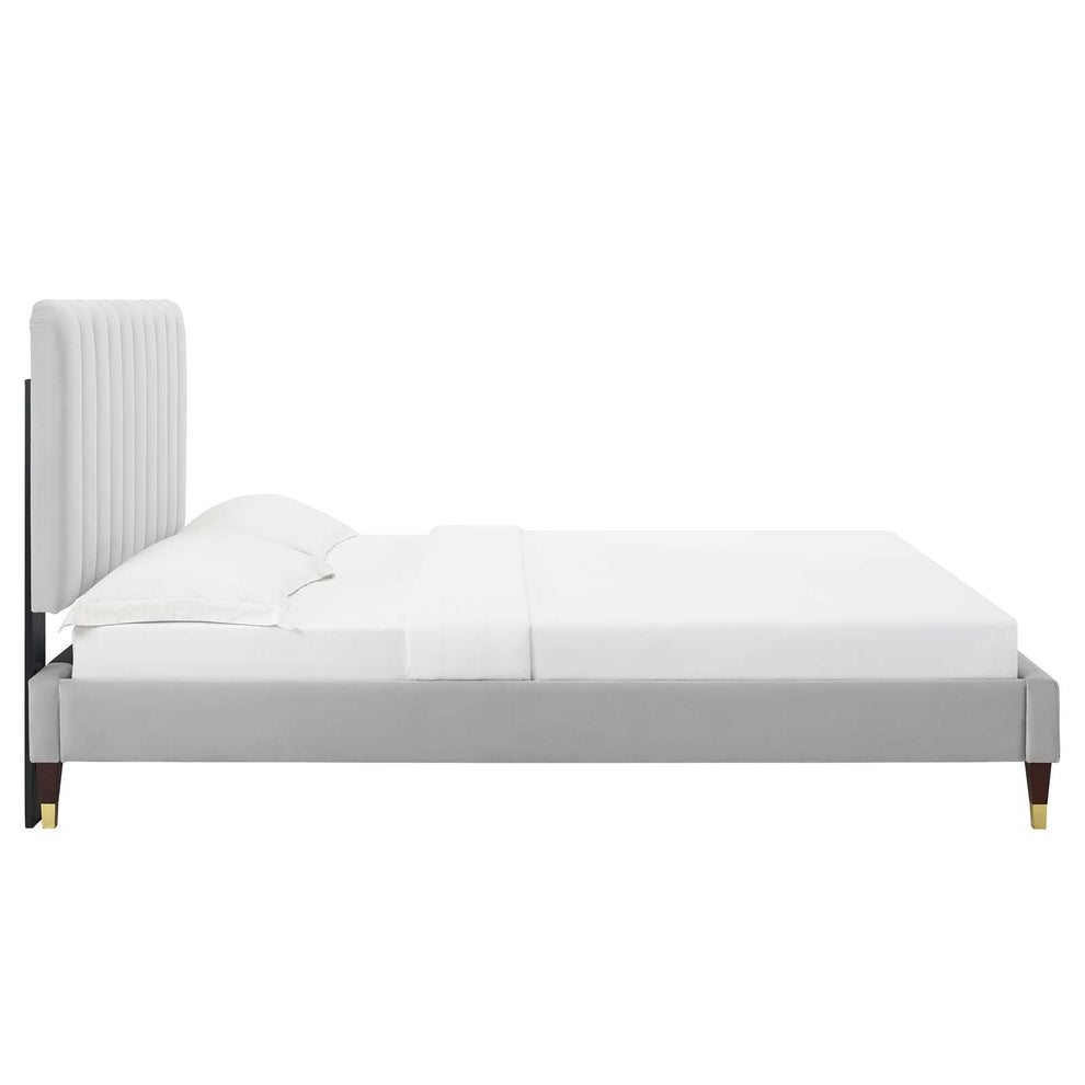 Reagan Twin Performance Velvet Platform Bed By Modway - MOD-6886 | Beds | Modishstore - 43