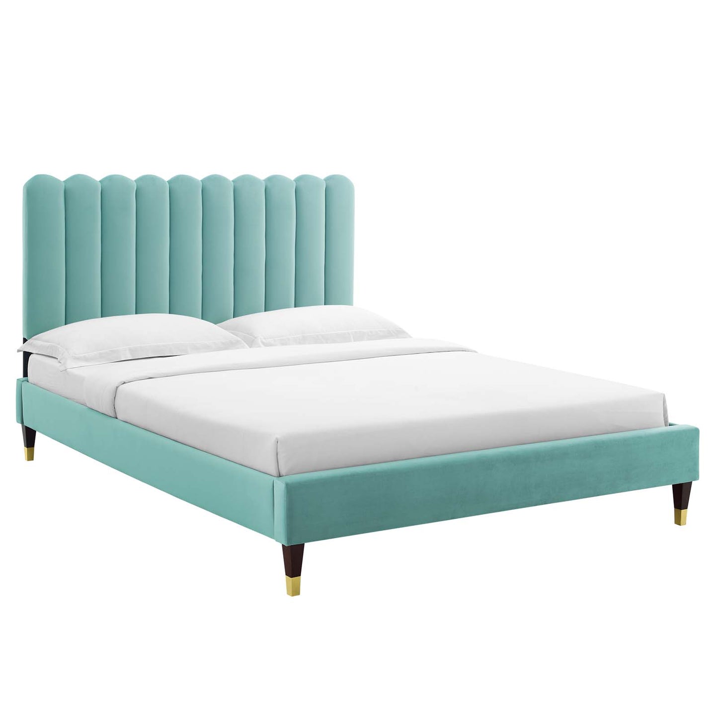 Reagan Twin Performance Velvet Platform Bed By Modway - MOD-6886 | Beds | Modishstore - 49