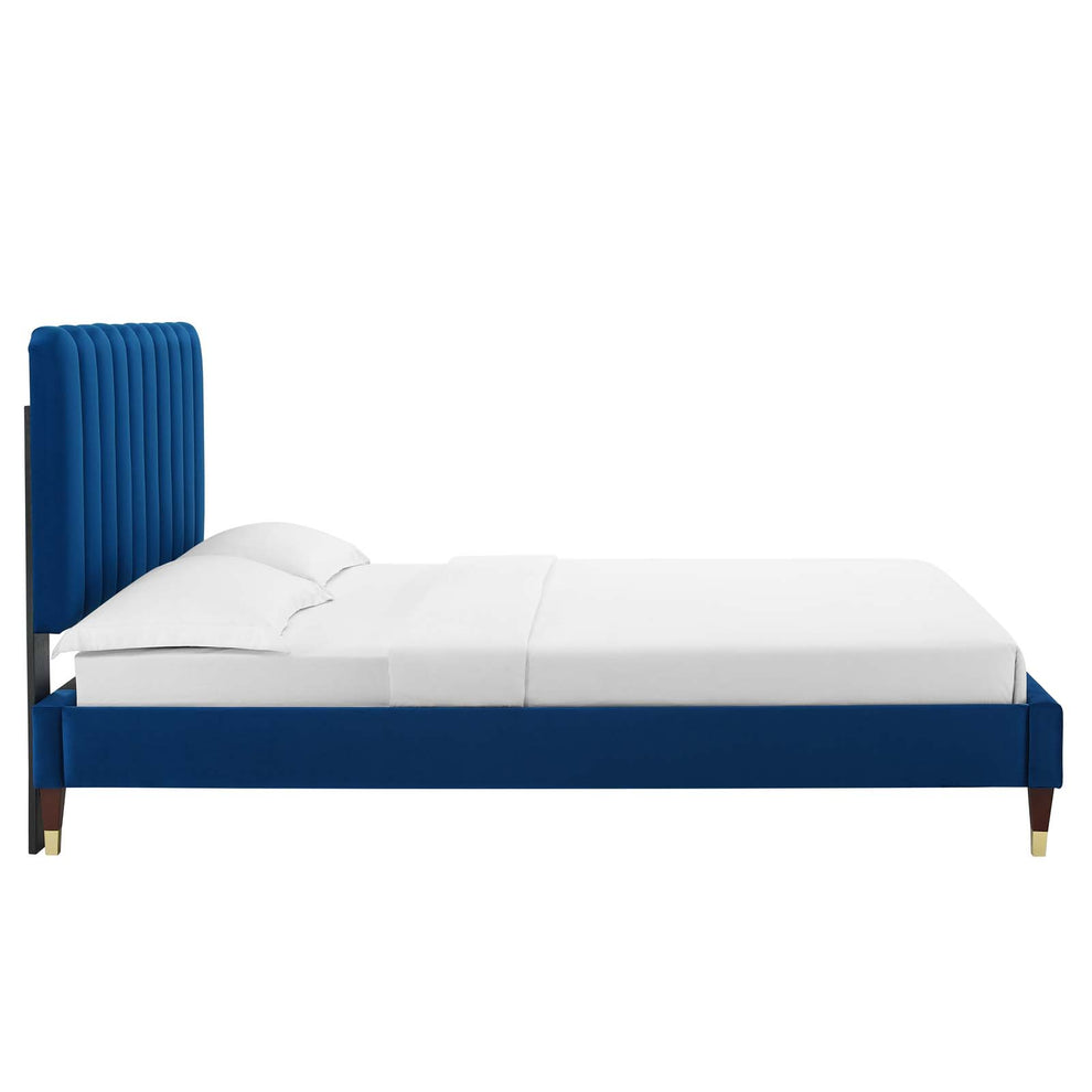 Reagan Twin Performance Velvet Platform Bed By Modway - MOD-6886 | Beds | Modishstore - 75