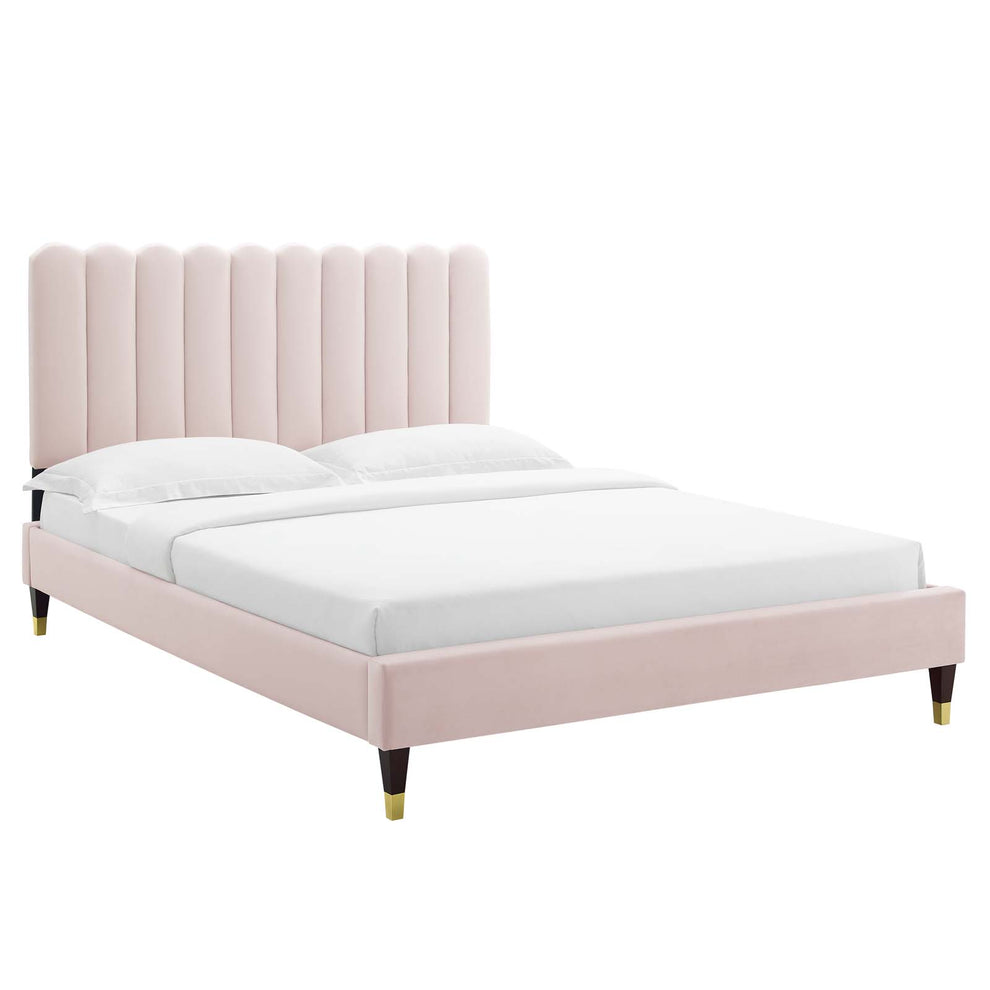 Reagan Twin Performance Velvet Platform Bed By Modway - MOD-6886 | Beds | Modishstore - 81