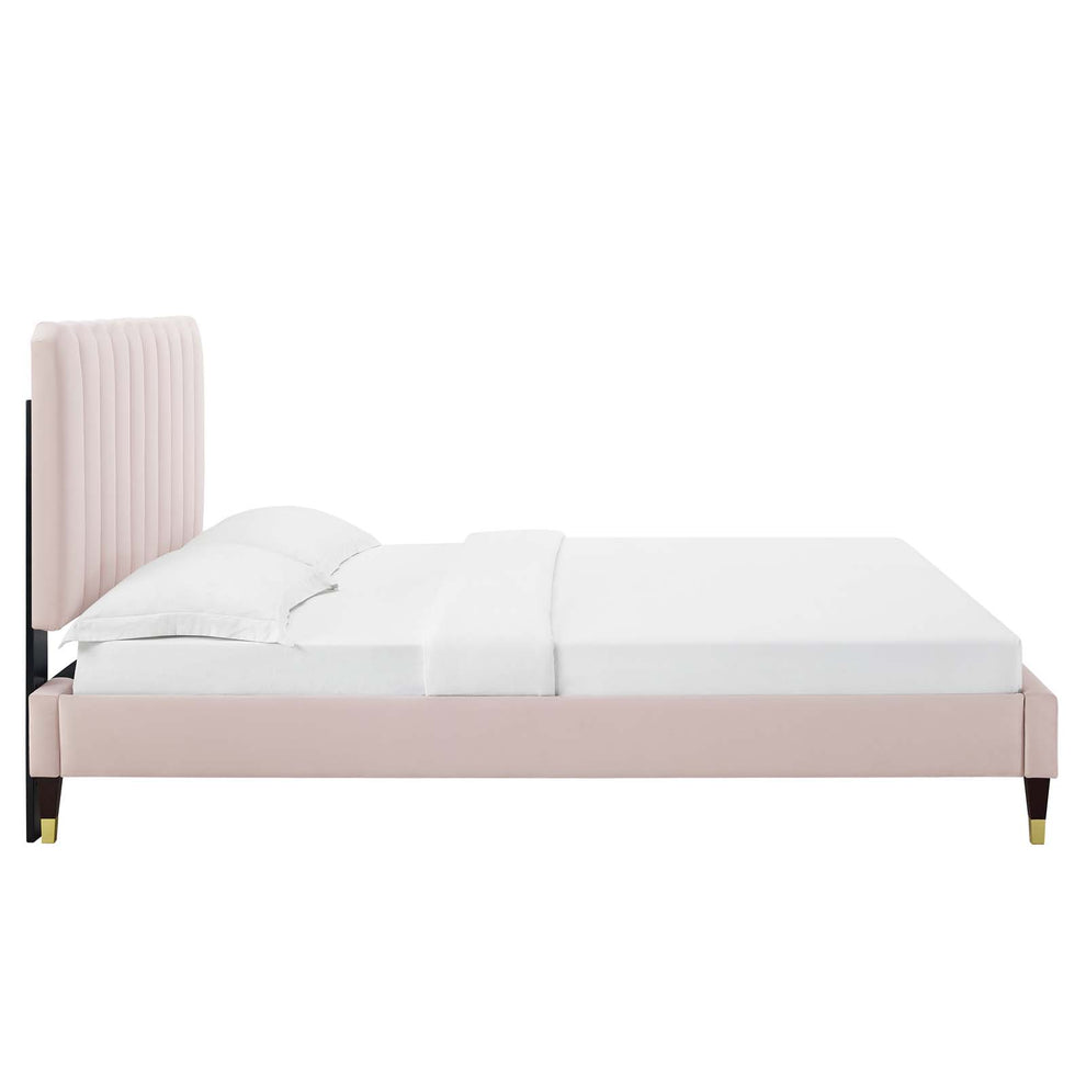 Reagan Twin Performance Velvet Platform Bed By Modway - MOD-6886 | Beds | Modishstore - 91