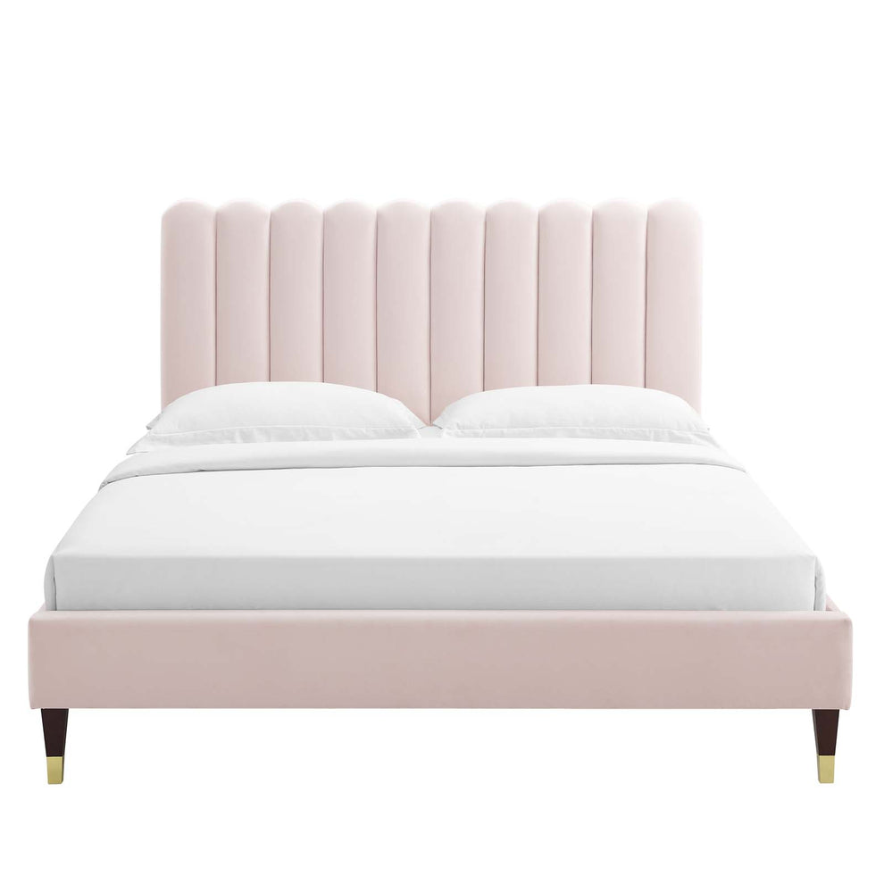 Reagan Twin Performance Velvet Platform Bed By Modway - MOD-6886 | Beds | Modishstore - 92