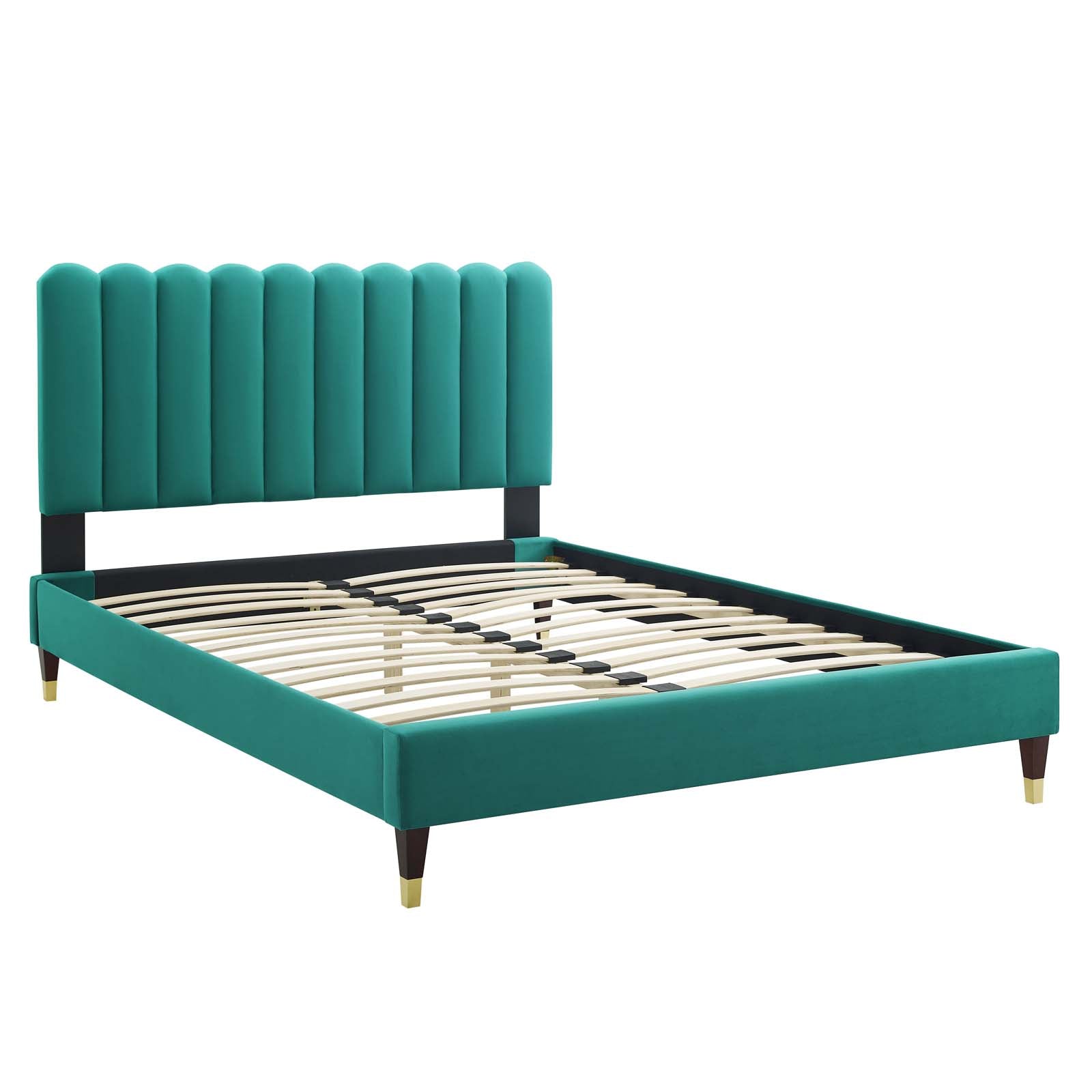 Reagan Twin Performance Velvet Platform Bed By Modway - MOD-6886 | Beds | Modishstore - 106