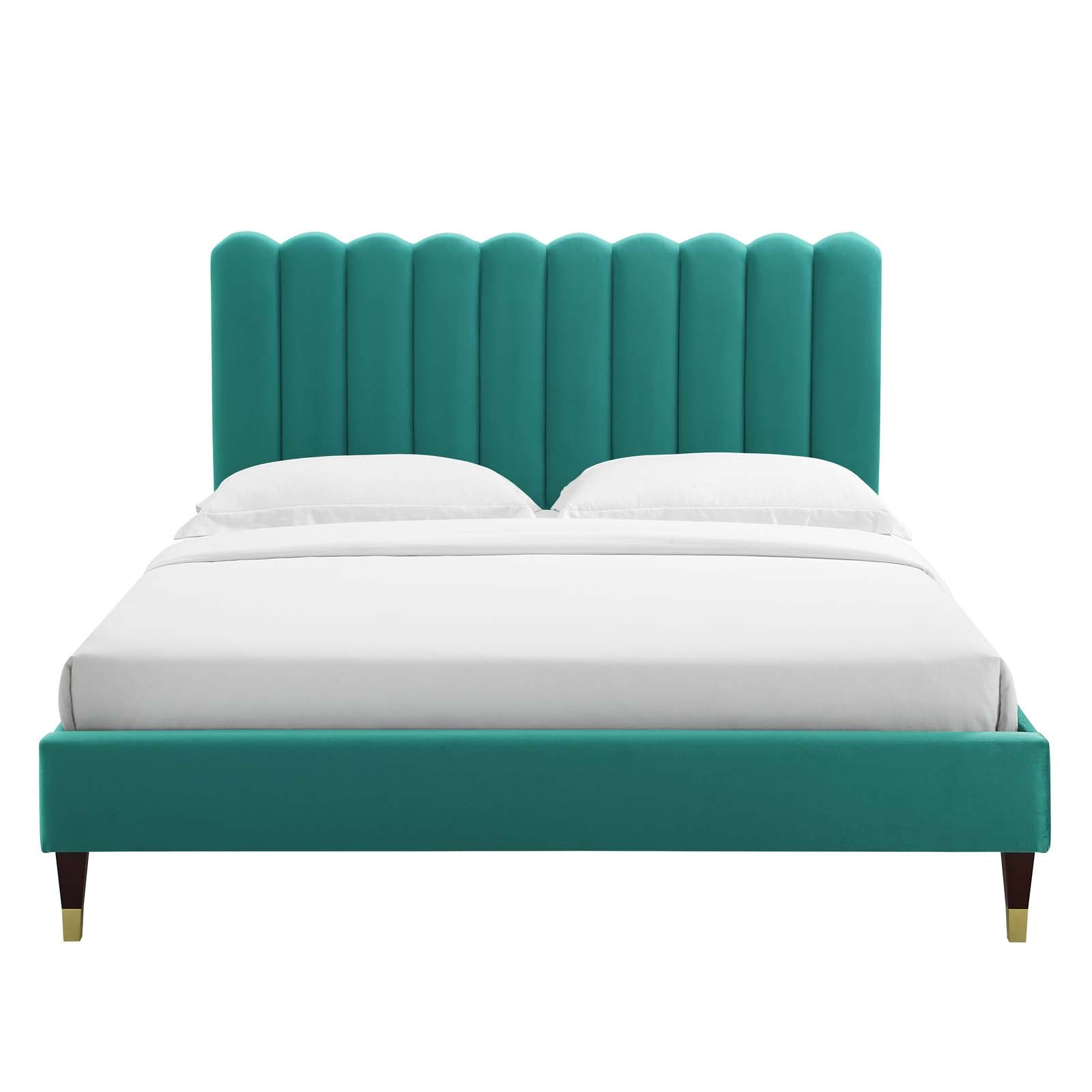 Reagan Twin Performance Velvet Platform Bed By Modway - MOD-6886 | Beds | Modishstore - 108