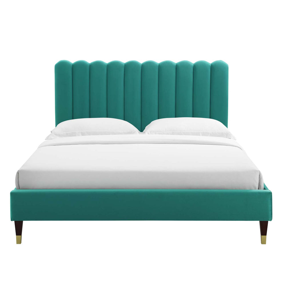 Reagan Twin Performance Velvet Platform Bed By Modway - MOD-6886 | Beds | Modishstore - 108