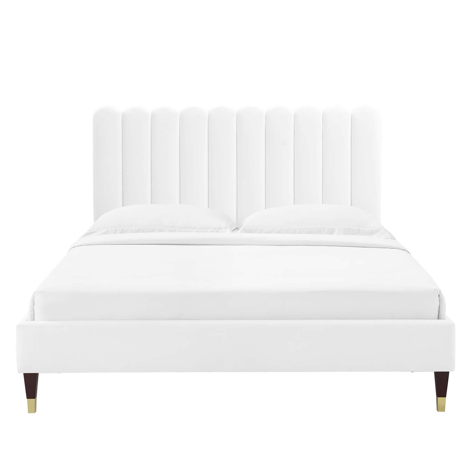 Reagan Twin Performance Velvet Platform Bed By Modway - MOD-6886 | Beds | Modishstore - 124