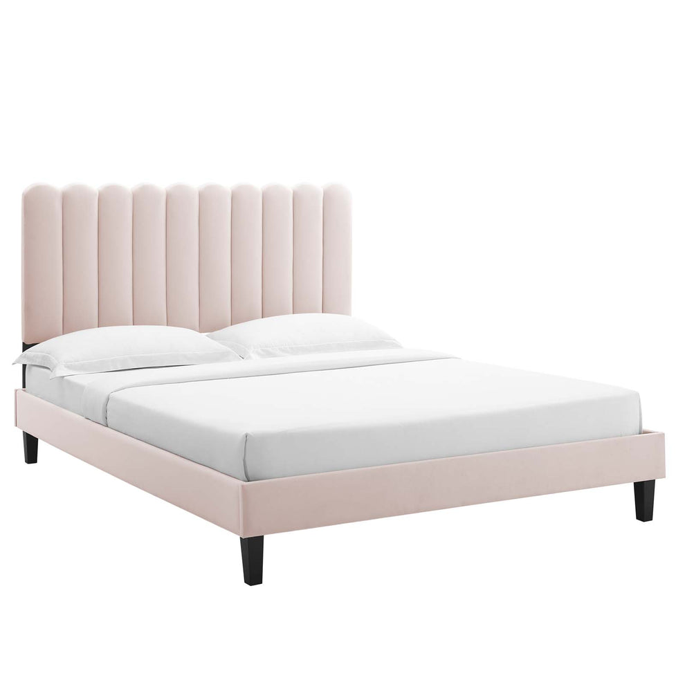 Reagan Twin Performance Velvet Platform Bed By Modway - MOD-6887 | Beds | Modishstore - 81