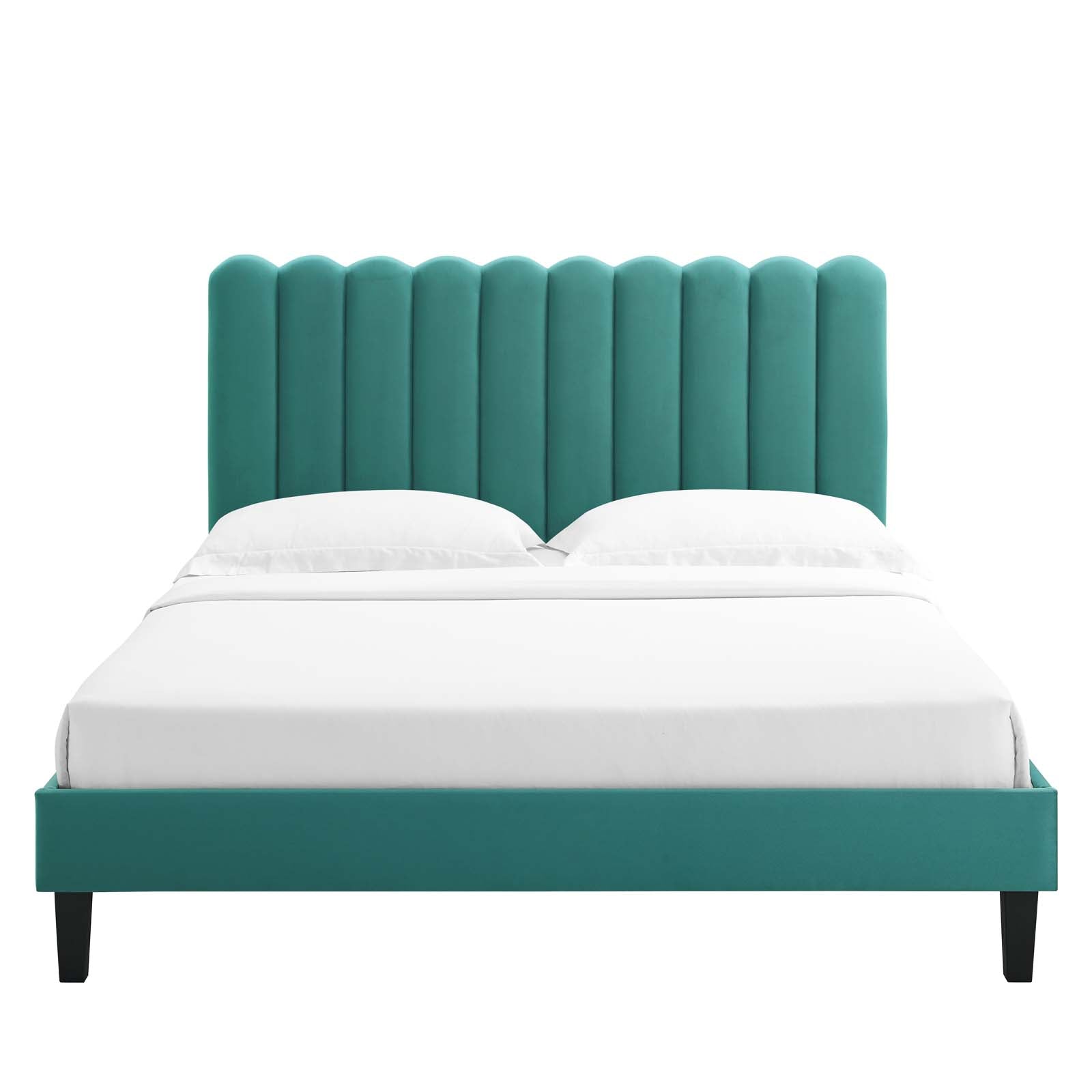 Reagan Twin Performance Velvet Platform Bed By Modway - MOD-6887 | Beds | Modishstore - 108