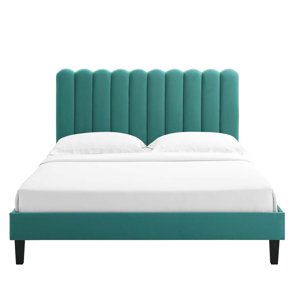 Reagan Twin Performance Velvet Platform Bed By Modway - MOD-6887 | Beds | Modishstore - 108