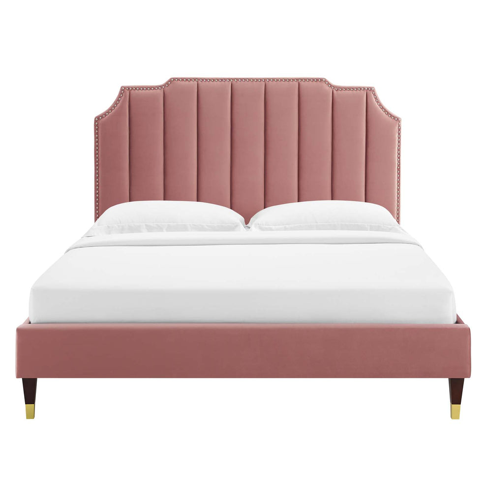 Colette Full Performance Velvet Platform Bed By Modway - MOD-6889 | Beds | Modishstore - 28