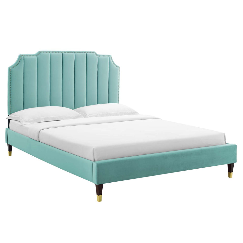 Colette Full Performance Velvet Platform Bed By Modway - MOD-6889 | Beds | Modishstore - 49