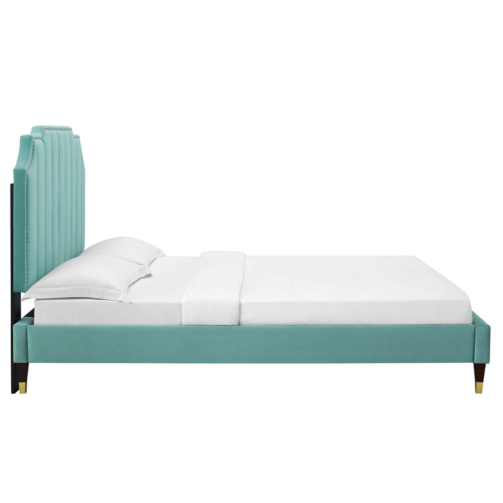 Colette Full Performance Velvet Platform Bed By Modway - MOD-6889 | Beds | Modishstore - 59