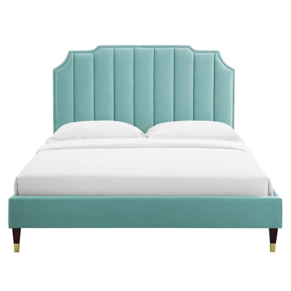 Colette Full Performance Velvet Platform Bed By Modway - MOD-6889 | Beds | Modishstore - 60