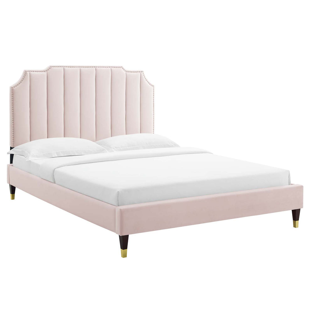 Colette Full Performance Velvet Platform Bed By Modway - MOD-6889 | Beds | Modishstore - 81