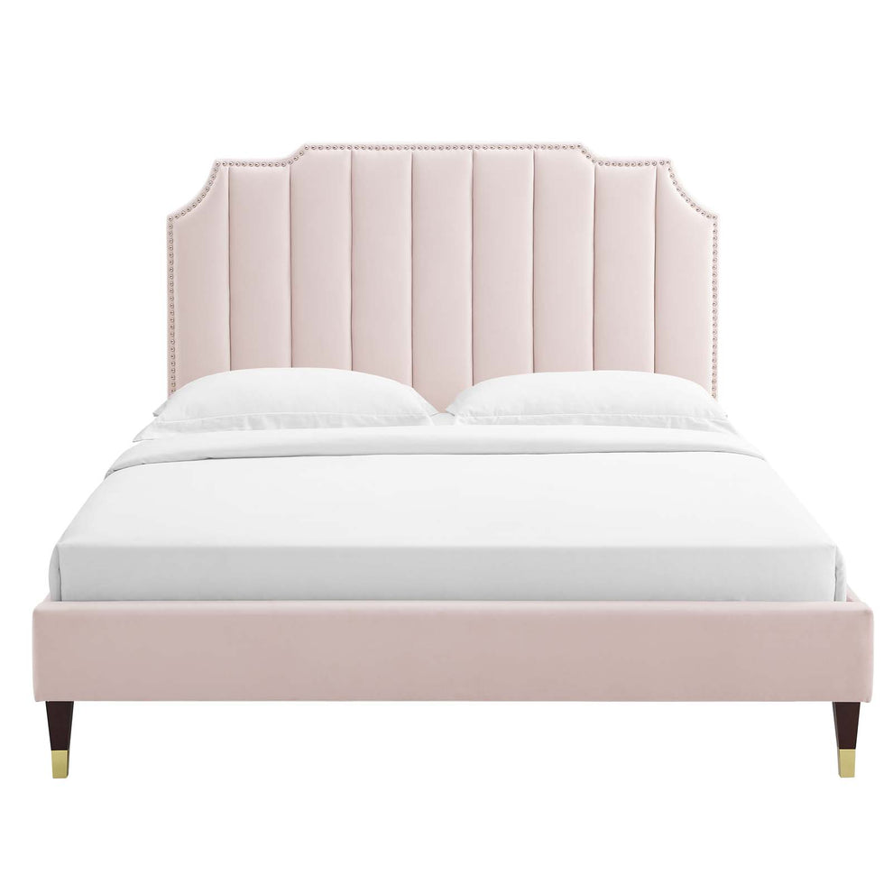 Colette Full Performance Velvet Platform Bed By Modway - MOD-6889 | Beds | Modishstore - 92