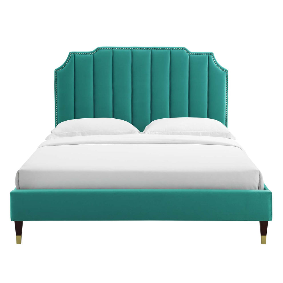 Colette Full Performance Velvet Platform Bed By Modway - MOD-6889 | Beds | Modishstore - 108