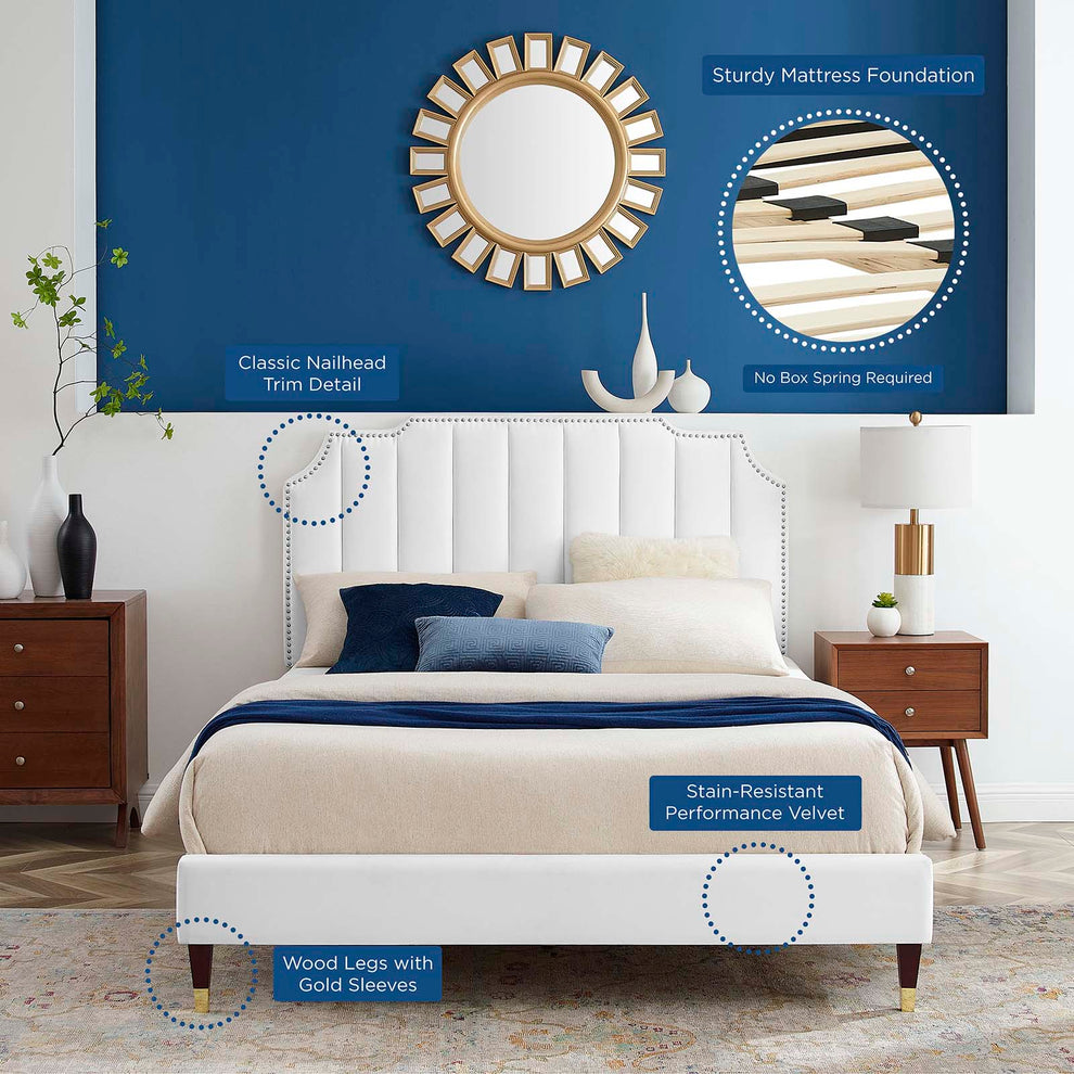 Colette Full Performance Velvet Platform Bed By Modway - MOD-6889 | Beds | Modishstore - 121