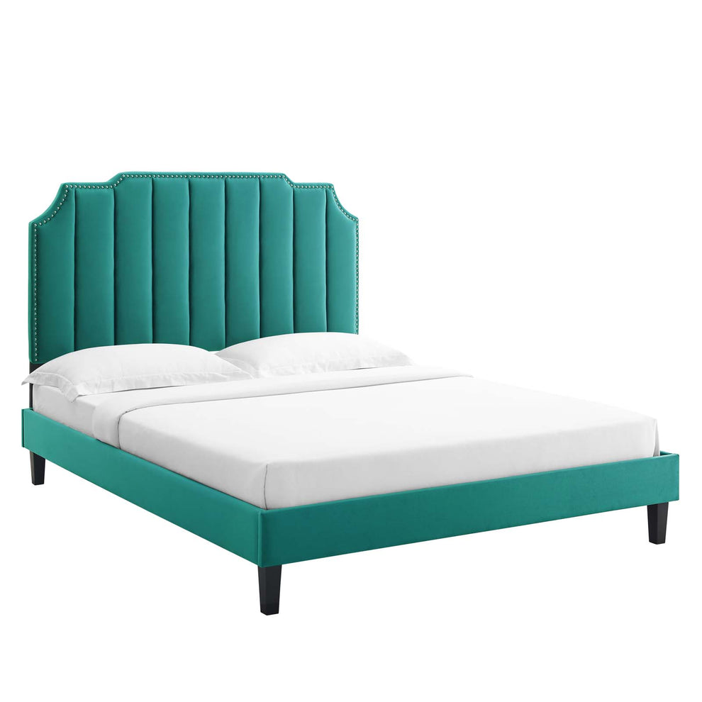 Colette Full Performance Velvet Platform Bed By Modway - MOD-6890 | Beds | Modishstore - 97