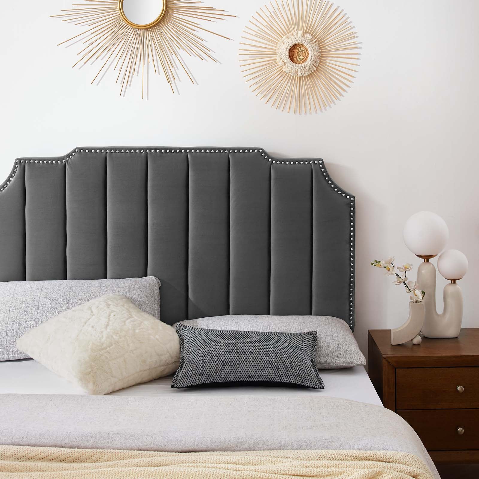 Colette King Performance Velvet Platform Bed By Modway - MOD-6894 | Beds | Modishstore - 1