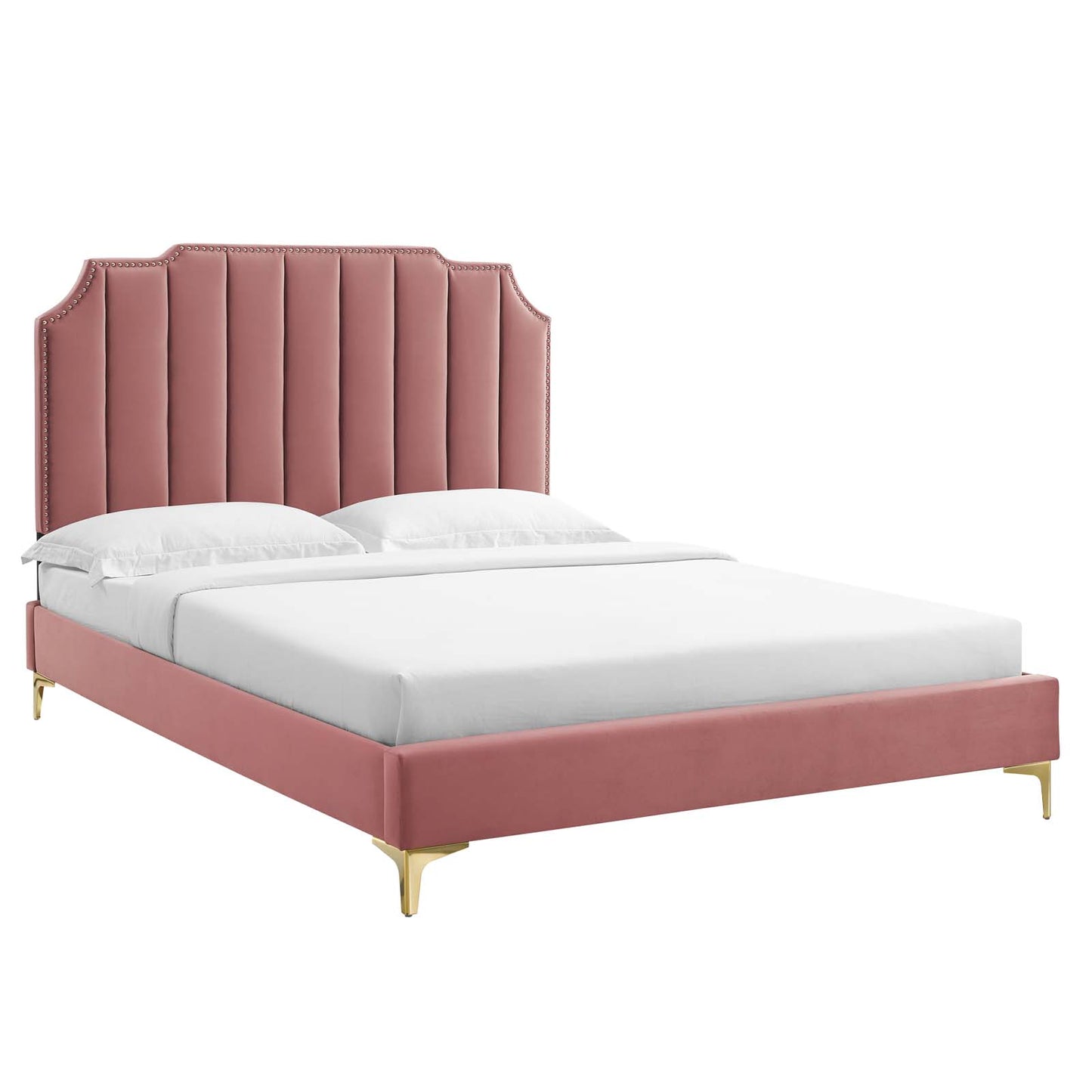 Colette King Performance Velvet Platform Bed By Modway - MOD-6894 | Beds | Modishstore - 17